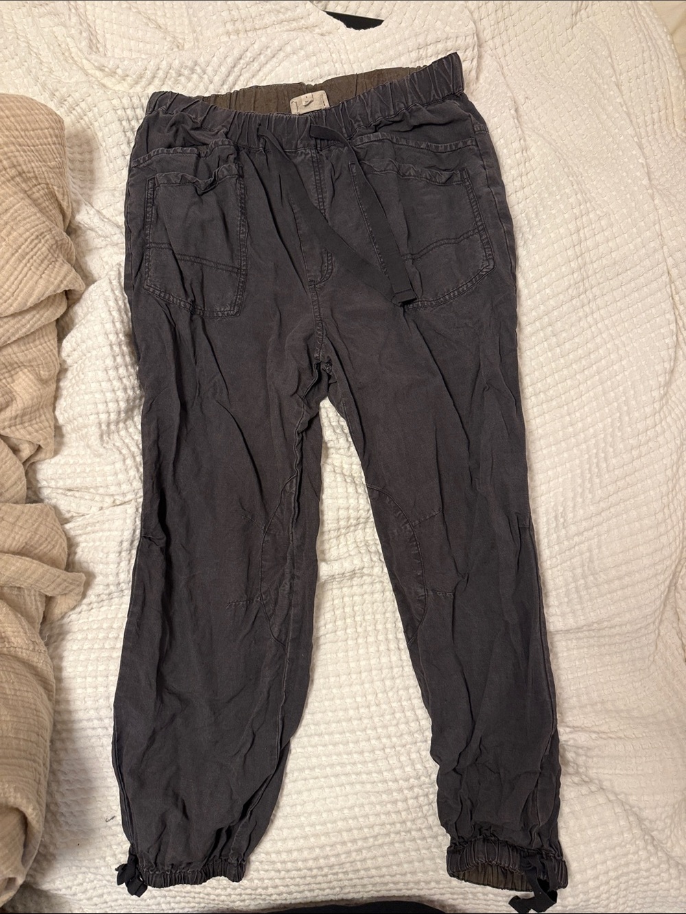 Anthropologie Charcoal Drawstring Jogger Pants